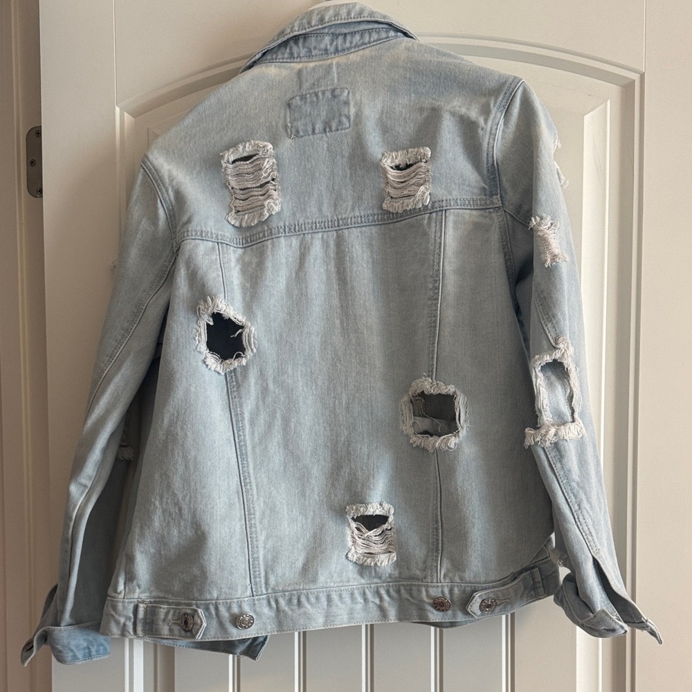 BiBi Sky Blue Ripped Denim Jacket - Picture 2 of 2
